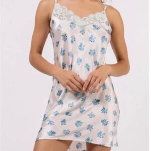 We are HAH Pink Blue Floral Slip Dress
